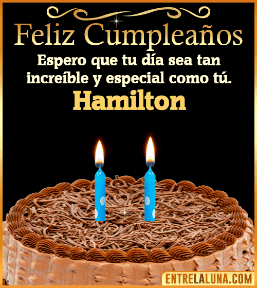 Gif de pastel de Feliz Cumpleaños Hamilton