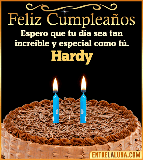 Gif de pastel de Feliz Cumpleaños Hardy