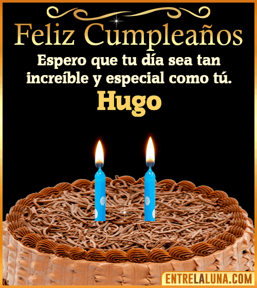 Gif de pastel de Feliz Cumpleaños Hugo