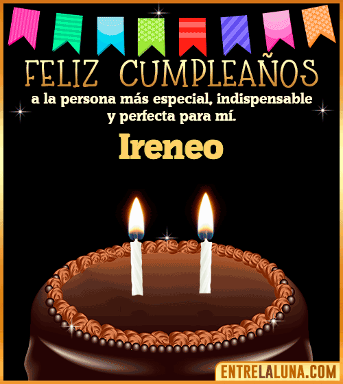 Feliz Cumpleaños a la persona más especial Ireneo