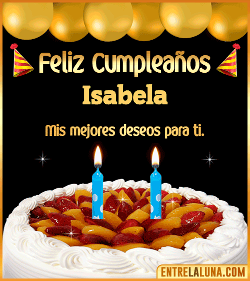 Gif de pastel de Cumpleaños Isabela