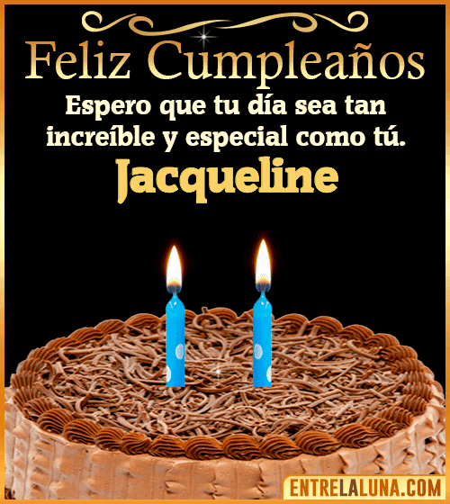 Gif de pastel de Feliz Cumpleaños Jacqueline