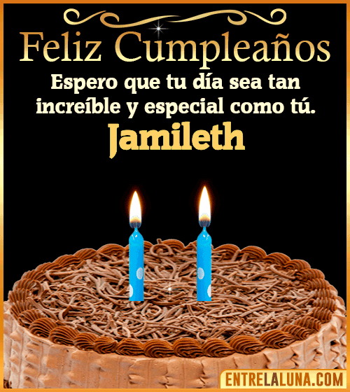 Gif de pastel de Feliz Cumpleaños Jamileth