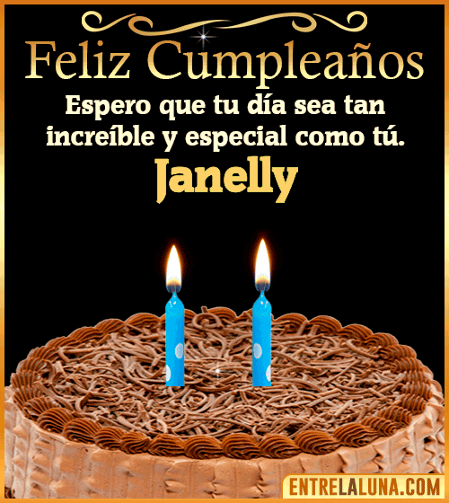 Gif de pastel de Feliz Cumpleaños Janelly