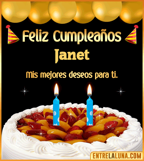 Gif de pastel de Cumpleaños Janet