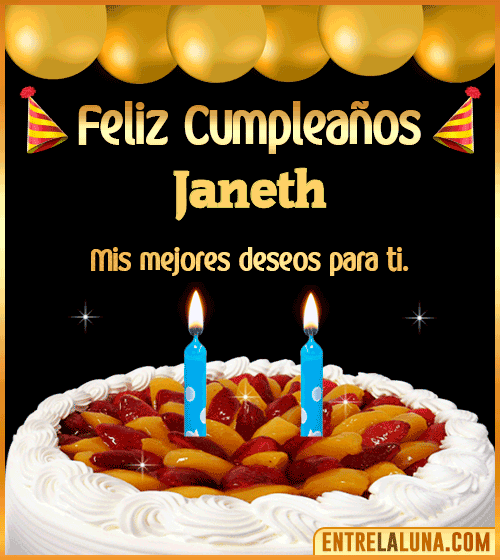 Gif de pastel de Cumpleaños Janeth