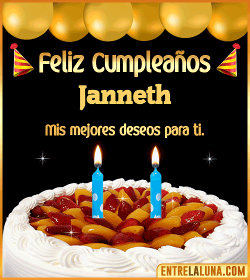 Gif de pastel de Cumpleaños Janneth