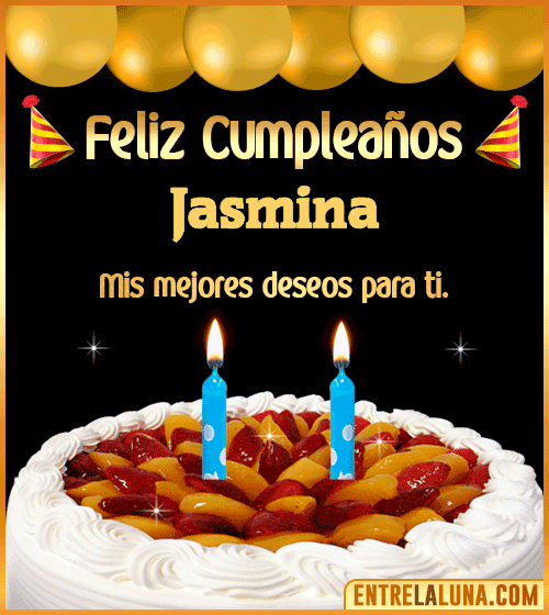 Gif de pastel de Cumpleaños Jasmina