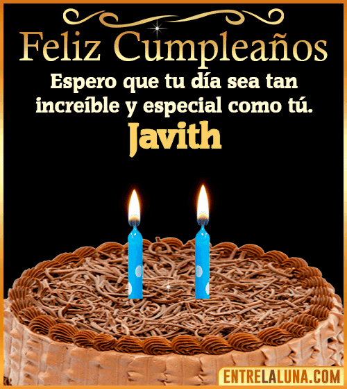 Gif de pastel de Feliz Cumpleaños Javith