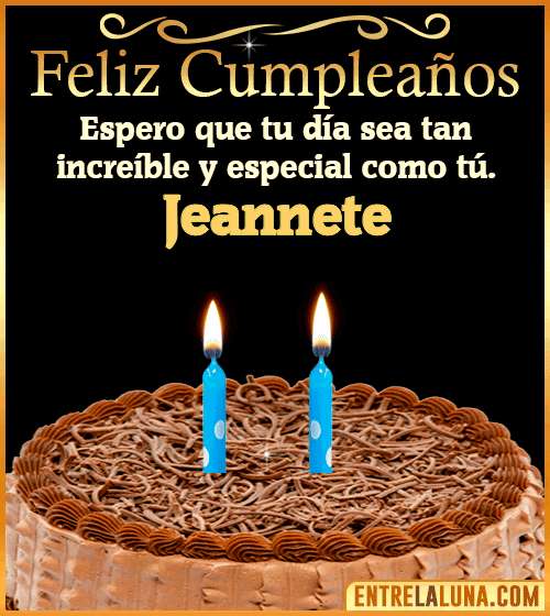 Gif de pastel de Feliz Cumpleaños Jeannete