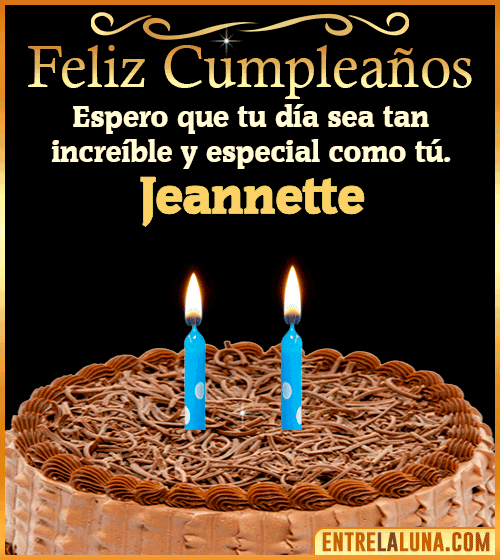 Gif de pastel de Feliz Cumpleaños Jeannette