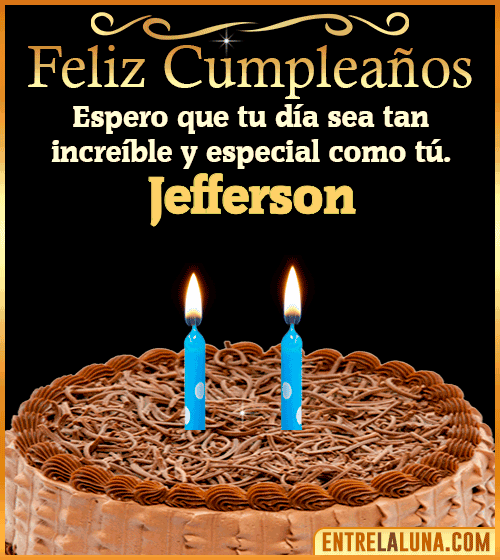 Gif de pastel de Feliz Cumpleaños Jefferson