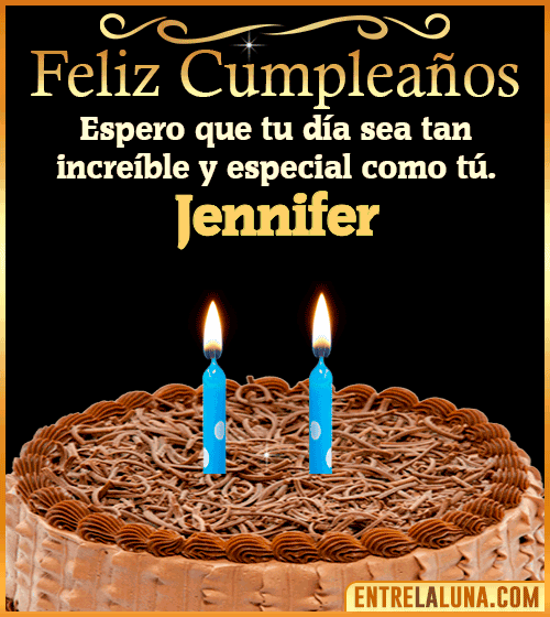 Gif de pastel de Feliz Cumpleaños Jennifer