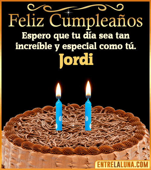 Gif de pastel de Feliz Cumpleaños Jordi