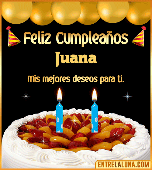 Gif de pastel de Cumpleaños Juana