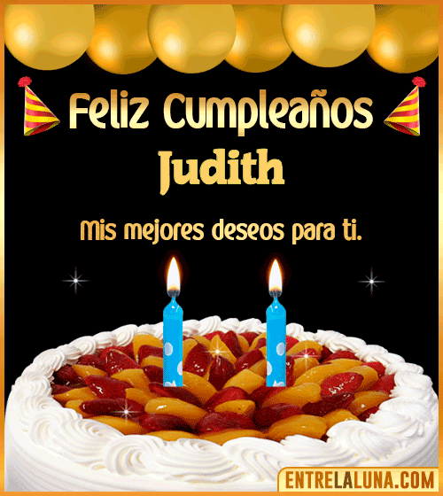 Gif de pastel de Cumpleaños Judith