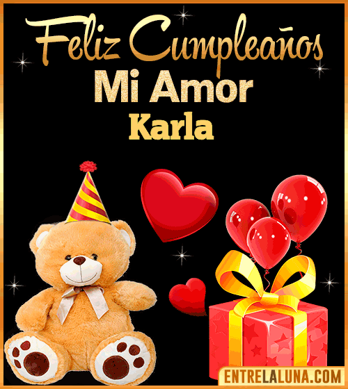 Gif Feliz Cumpleaños mi Amor Karla