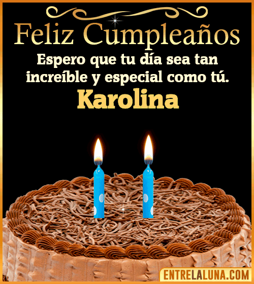 Gif de pastel de Feliz Cumpleaños Karolina