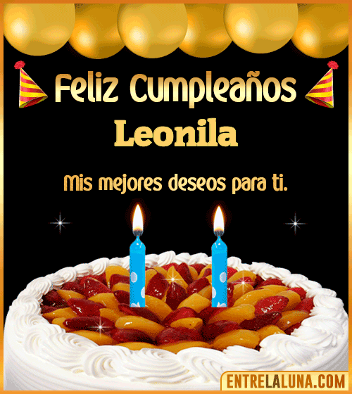 Gif de pastel de Cumpleaños Leonila