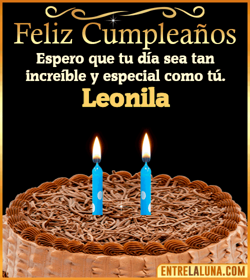 Gif de pastel de Feliz Cumpleaños Leonila