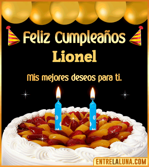 Gif de pastel de Cumpleaños Lionel