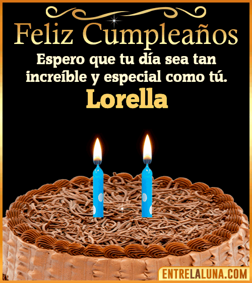 Gif de pastel de Feliz Cumpleaños Lorella