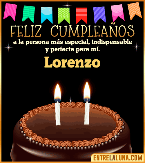 Feliz Cumpleaños a la persona más especial Lorenzo