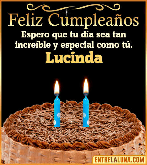 Gif de pastel de Feliz Cumpleaños Lucinda