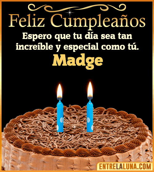 Gif de pastel de Feliz Cumpleaños Madge