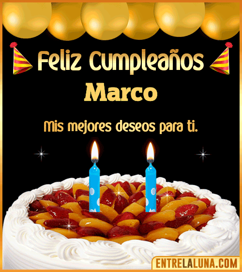 Gif de pastel de Cumpleaños Marco