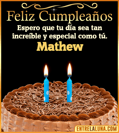 Gif de pastel de Feliz Cumpleaños Mathew
