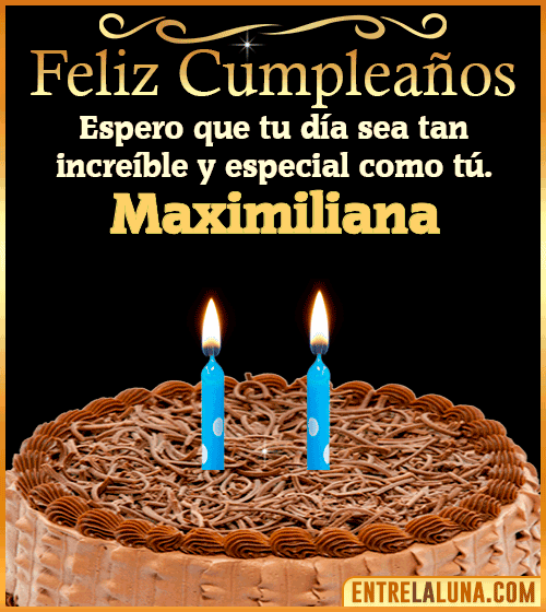 Gif de pastel de Feliz Cumpleaños Maximiliana