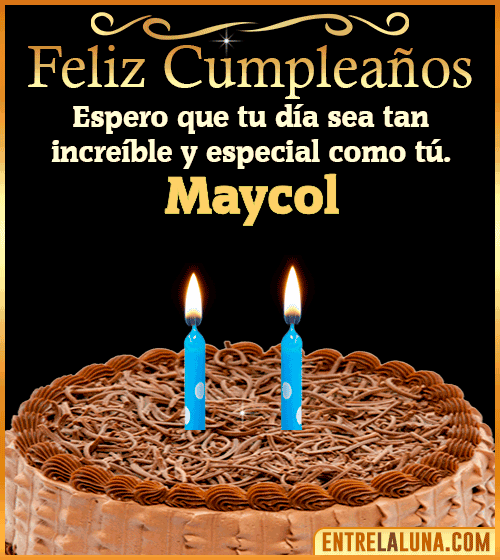 Gif de pastel de Feliz Cumpleaños Maycol