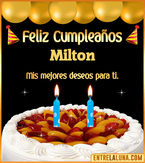 Gif de pastel de Cumpleaños Milton