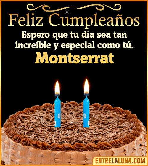 Gif de pastel de Feliz Cumpleaños Montserrat
