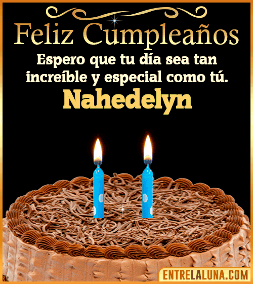 Gif de pastel de Feliz Cumpleaños Nahedelyn