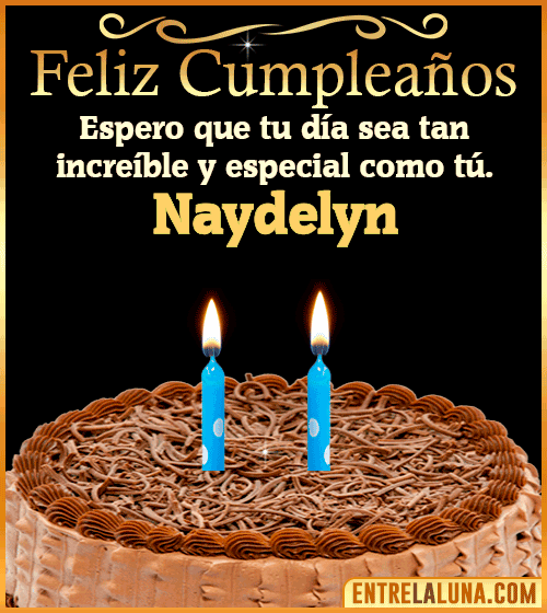 Gif de pastel de Feliz Cumpleaños Naydelyn