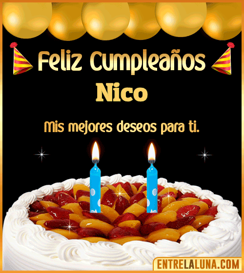 Gif de pastel de Cumpleaños Nico