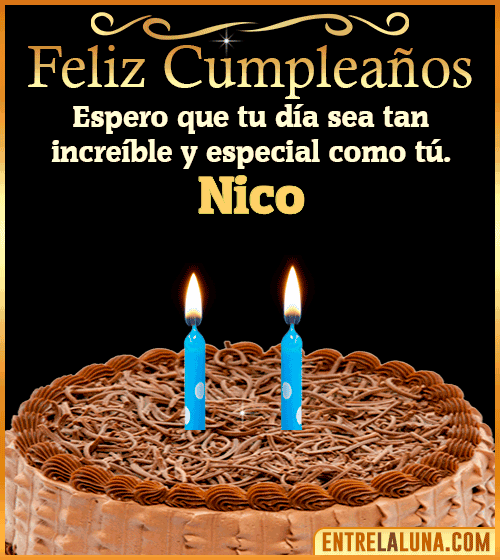 Gif de pastel de Feliz Cumpleaños Nico