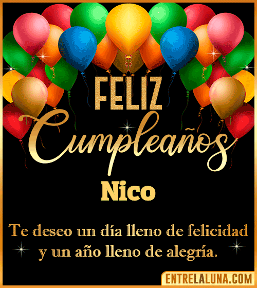 Mensajes de cumpleaños Nico