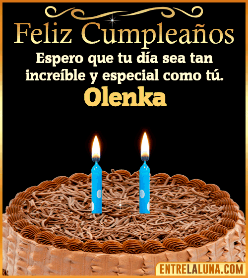 Gif de pastel de Feliz Cumpleaños Olenka