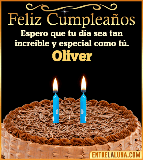 Gif de pastel de Feliz Cumpleaños Oliver