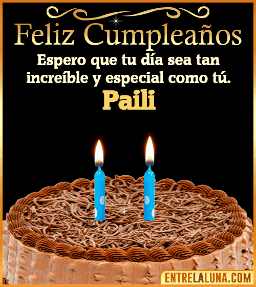 Gif de pastel de Feliz Cumpleaños Paili