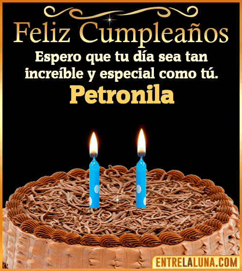 Gif de pastel de Feliz Cumpleaños Petronila