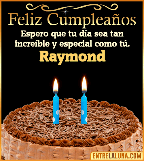 Gif de pastel de Feliz Cumpleaños Raymond