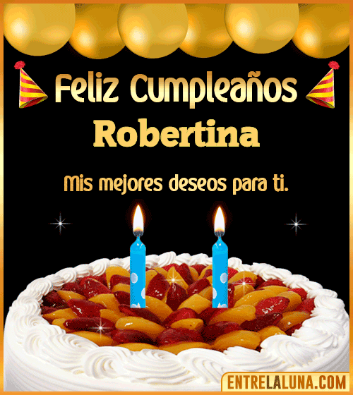 Gif de pastel de Cumpleaños Robertina