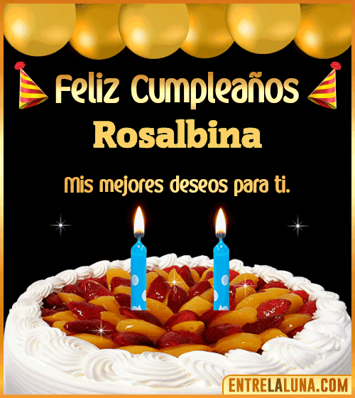Gif de pastel de Cumpleaños Rosalbina