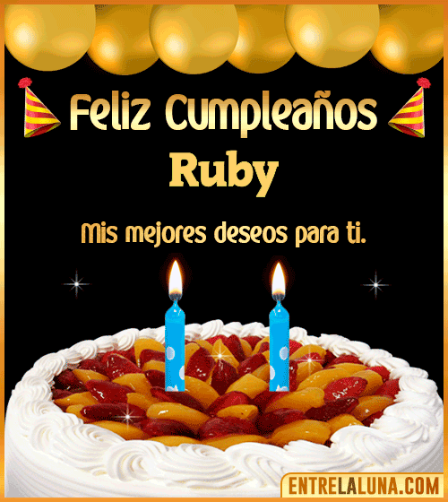 Gif de pastel de Cumpleaños Ruby