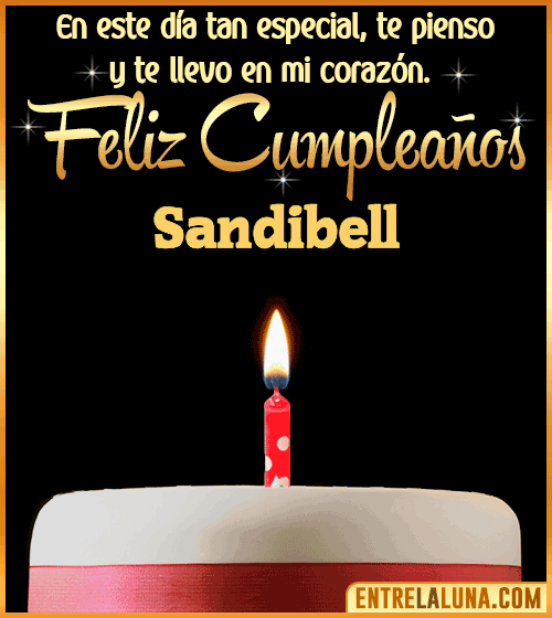 Te llevo en mi corazón Feliz Cumpleaños Sandibell