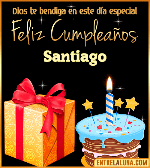 Feliz Cumpleaños, Dios te bendiga en este día especial Santiago